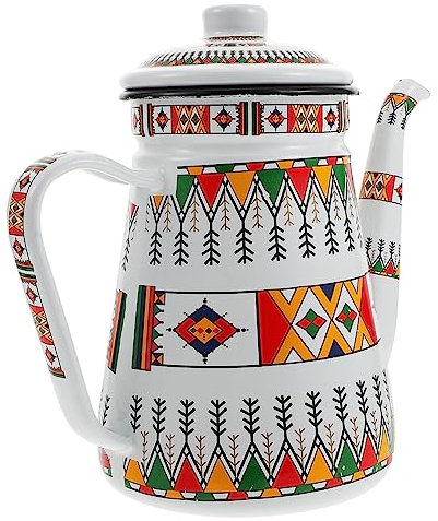 MAGICLULU Emaille-kaffeekanne Weiß Mit Komfortgriff Schnellem Hitzeleitungstopf Für Küche Haushalt Milch Und Tee Sicherer Langlebiger Emaillierter Wasserkocher Vielseitig Verwendbar Für Zuha