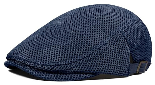 PivotWing Schiebermütze Herren Cap Herren Leicht Atmungsaktiv Schirmmütze Herren Weich Netzgewebe Baskenmütze Herren Weich Netzgewebe Flatcap Verstellbar Sommermütze Outdoor Navy One Size