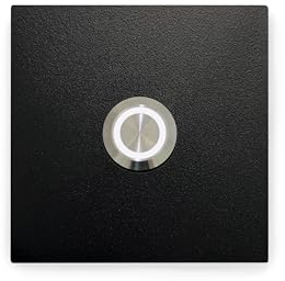 KTC-Home PREMIUM Türklingel Tiefschwarz- versch. Größen & Drucktaster - UV & Witterungsbeständig - Pulverbeschichtet (Flacher Drucktaster LED Ring Weiß, 6x6)