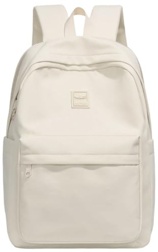 XHZPF Sac d’école pour étudiant universitaire Ordinateur portable Voyage en plein air Sac à dos de loisirs pour femmes(Beige)
