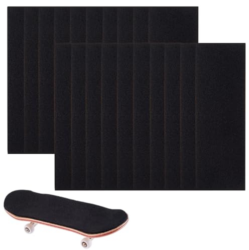 CRAFTYMELODY 20 Stück Fingerboard Schaum Griffband Klebeband Mini Skateboard Klebeband Aufkleber 38×110mm Schwarz Non Slip Aufkleber Schwarz Einfach Abziehbar