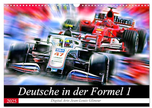 Deutsche in der Formel 1 (Wandkalender 2025 DIN A3 quer), CALVENDO Monatskalender: Vollgas in schwarz-rot-gold (CALVENDO Sport)