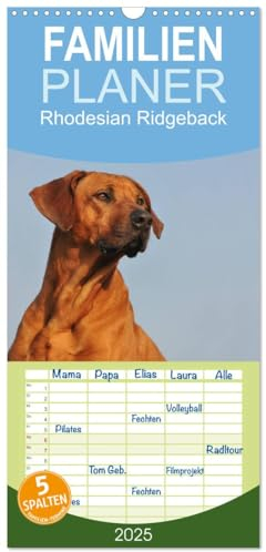 Familienplaner 2025 - Rhodesian Ridgeback 2025 mit 5 Spalten (Wandkalender, 21 cm x 45 cm), CALVENDO: Eine der beliebtesten Hunderassen, der ... auf 13 faszinierenden Fotos (CALVENDO Tiere)