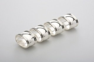 Serviettenringe versilbert oval 4er-Set