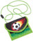 Wedo 2413001 Brustbeutel Fußball aus Polyester, Sicherheitskordel, Münzfach mit Reißverschluss, Sichtfach, Schlüsselring, Klettverschluss, 14 x 10,8 x 0,7 cm, mehrfarbig