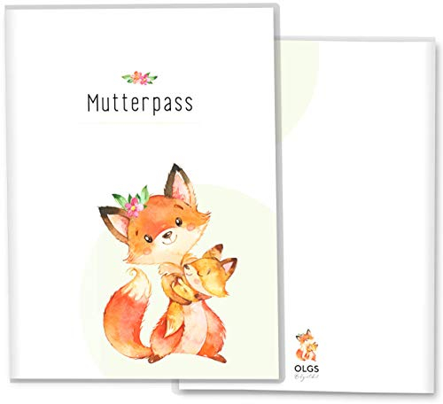 OLGS Mutterpasshülle Hab dich lieb Fuchs, Kunststoff Schutzhülle für Mutterpass ohne Personalisierung