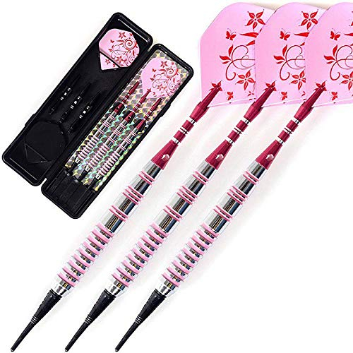 YQCCL Dartpfeile,Mit Kunststoffspitze 3 Stücke Rosa Blume 17G Eisen Professionelle Darts Set Sicherheit Indoor Elektronische Sport Spiel Wettbewerb Training Kinder Anfänger Erwachsene