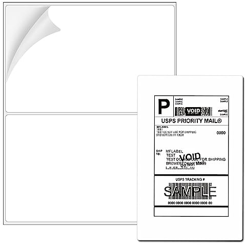 Coopaty Beschriftungsetiketten selbstklebend bedruckbar, Versandetiketten für Laserdrucker und Tintenstrahldrucker, 21,6 x 14 cm, für Pakete (500 Blatt, 1000 Etiketten)