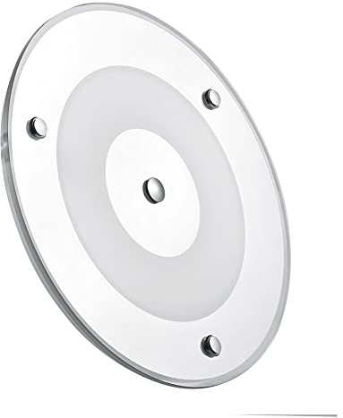 Obeaming Wohnmobil 12V LED Deckenleuchte, 185mm 9W 5000K Dimmbar Panel Leuchte für Boot Yacht Innenbeleuchtung, 24V Ultraslim Aufbauleuchte Zwei Farbe(Kaltes Weiß/Blau) mit Touch Dimmer Schalter