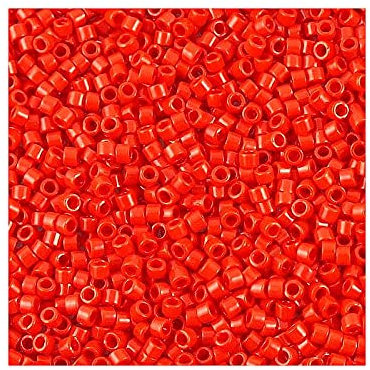 5 g Miyuki Delica Rocailles Seed Beads, 11/0 (1.6 mm) Opaque Red (Miyuki Delica Rocailles Samenperlen Ungenau rot)