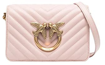 Pinko Love Click Mini Sheep Nappa Ch, LOVE CLICK MINI SHEEP NAPPA CH Donna, O81q_cipria-antique Gold, Taglia unica