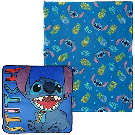Northwest Disney's Lilo and Stitch Wolken-Stretch-Kissen und Seiden-Touch-Überwurfdecke, 35,6 cm Kissen, 101,6 x 127 cm Decke, Cool Stitch
