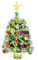Small Christmas Tree with Lights, 50cm Mini Artificial Christmas Tree Lighted Tabletop Pine Christmas Trees Desk Decoration with Candy Cane,Tree Star and Balls Ornaments