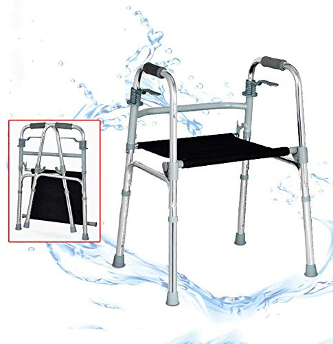 Klappbare Aluminiumknöpfe für ältere Menschen, medizinische Gehhilfe, wasserdichtes Kissen, schwer: 260 Pfund. Doppelter Komfort