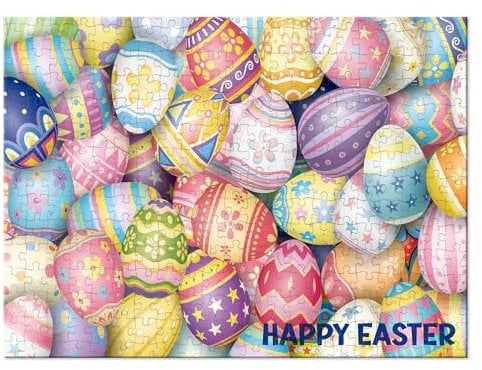 Lasuroa 20.5 x 15 500pcs Multicoloured Wooden Easter Jigsaw Puzzle, Festive Style, 1 Set, 500 Items, 500 Pieces, All Ages, Intermediate Skill Level
