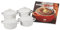 Le Creuset Set of 4 Mini Stoneware Casserole Dishes with Cookbook 8oz White