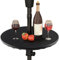 GOPLUS Table pour Parasol de Jardin Extérieur, Plateau de Table pour Parasol Réglable avec Trou de Parasol de 38 mm, Plateau de Table Rond 50cm, pour Bord de Piscine, Jardin, Patio, Plage, Noir