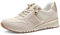 MARCO TOZZI Damen Sneaker flach mit Reißverschluss Vegan, Beige (Cream/Gold), 40 EU