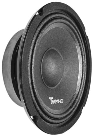 Timpano 6.5 Inch Flat Car Speaker 600 Watt TPT-MB6-4 Slim Flat Profile 4 Ohm PRO Midbass Car Audio Speaker Compact for Doors (Single)