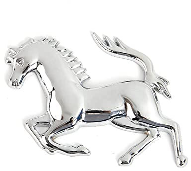 Adesivo Auto per Ferrari SF90 F8 812 458 456 296 430 F12 Fender Window Bumper Body Badge Emblem 3D Accessori Cavalli da Corsa in Metallo,Left-Silver