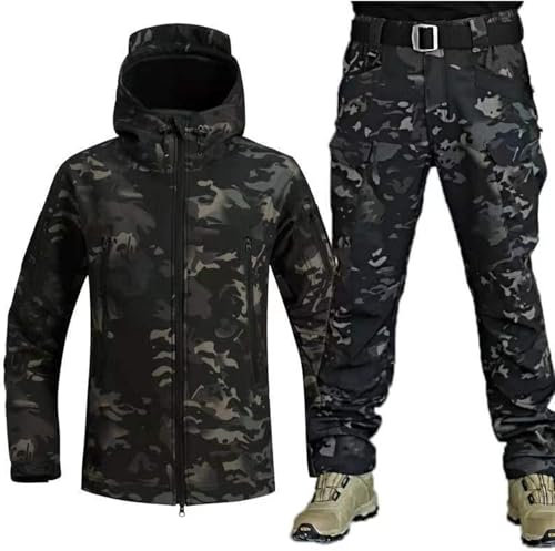 SAYEYBU Taktischer Anzug Herren Camouflage Combat BDU Jacke Hemd & Hose Uniform Taktische Camouflage Kleidung Jagd,Camuflaje03,XXL