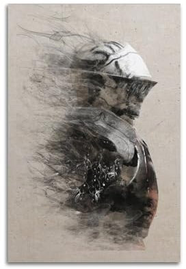 VZRSQZK Ritter-Poster von antiker Kunst, Gravur, Poster, dekorative Malerei, Leinwand, Wandposter und Kunstdruck, moderne Familienschlafzimmer-Dekoration, Poster, 30 x 45 cm