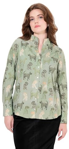 Ulla Popken Damen Bluse Oliv 54+