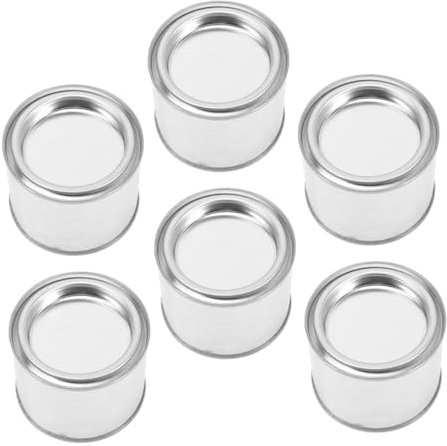 FELTECHELECTR 6pcs Sealed Paint Bucket Replacement Ladders Decorative Paint Cans Shaped Shelf Shelves Paper Card Holder Brushed Bucket of Paint Empty Can of Paint Cargo Pants Silver Iron