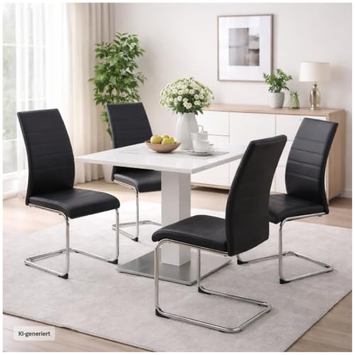 HTI living Esszimmerstuhl SallyC Kunstleder 4er-Set Schwarz