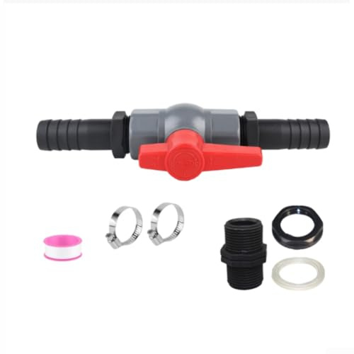 Honseadek PVC-Kugelhahn mit Schlauchanschluss, Absperrung, Gartenbewässerung, Armatur für Bewässerung und Sanitärsysteme im Freien (19 mm)