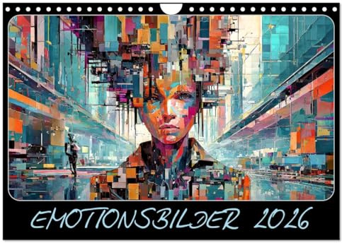 Emotionsbilder (Wandkalender 2026 DIN A4 quer), CALVENDO Monatskalender: Gefühle, in Glitch-Art ausgedrückt (CALVENDO Menschen)