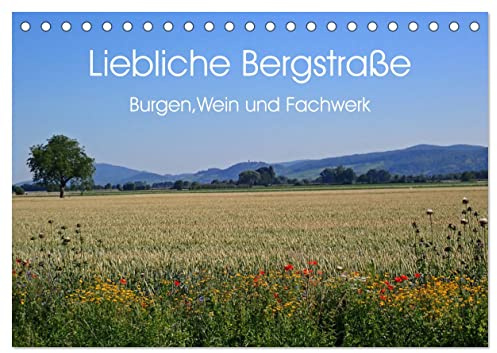 Liebliche Bergstraße - Burgen, Wein und Fachwerk (Tischkalender 2026 DIN A5 quer), CALVENDO Monatskalender: Weinberge,Burgen und kleine Städte prägen ... Natur und ihrer Gastlichkeit. (CALVENDO Orte)