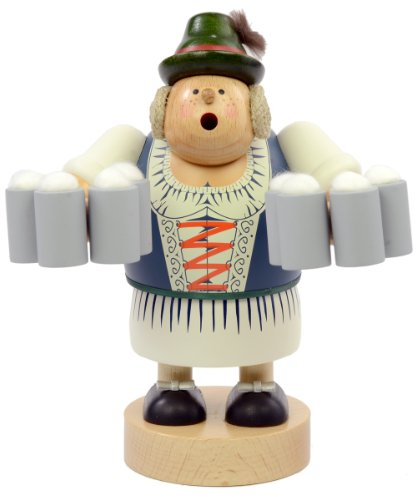 KWO Olbernhau Räuchermann Wirtin, 21 cm, Mehrfarbig