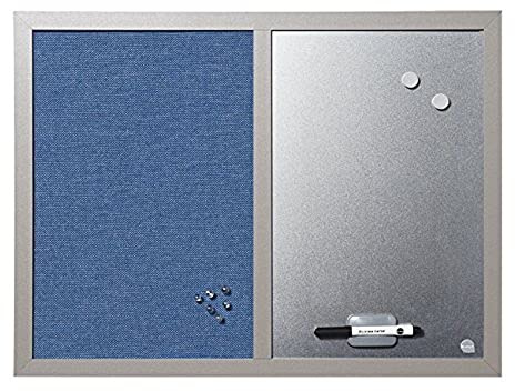 Bi-Office MX04429608 - Blue Bells Kombitafel, MDF Rahmen Textiloberfläche, 22 mm dicker, perlenfarben/blau/silber
