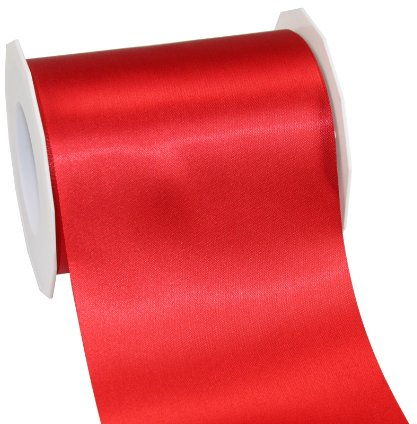 PRÄSENT ADRIA/SATIN rot, 25 m Satinband zum Einpacken von Geschenken, 112 mm Breite, Geschenkband zum Dekorieren & Basteln, Dekoband für Präsente, zu jedem Anlass