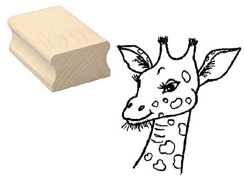 Stempel niedliche GIRAFFE KOPF - Motivstempel aus Buchenholz