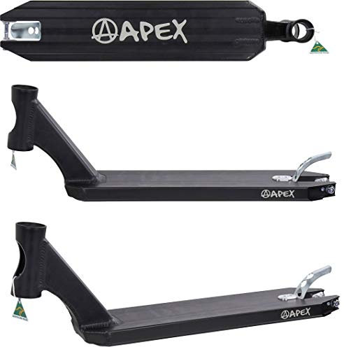 Apex Pro Stunt-Scooter Deck I 46cm-55,9cm Länge I Profi I Fortgeschritten I Trick I Tret I Freestyle I Rolle I Trittbrett I Hochwertig I Park und Street (schwarz, 600 (51cm))