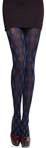 Merry Style Damen blickdichte Strumpfhose MS 317 60 DEN (Navy, M (36-40))