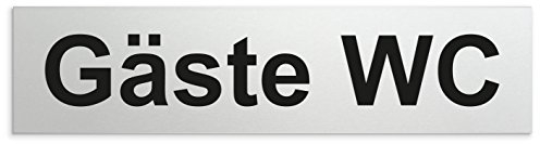 Türschilder24 Aluminium Türschild Gäste WC 160 x 40 x 1,5mm (Oberfläche veredelt) • Selbstklebend