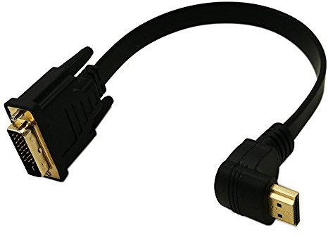 zdyCGTime 1 FT flach slim High Speed bidirektional DVI (24 + 1) Stecker auf 90 Grad bis Winkel HDMI Stecker Adapter Kabel