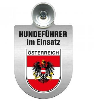Einsatzschild Windschutzscheibe incl. Saugnapf - Hundeführer im Einsatz - 309381- Regionen nach Wahl Farbe Region Österreich