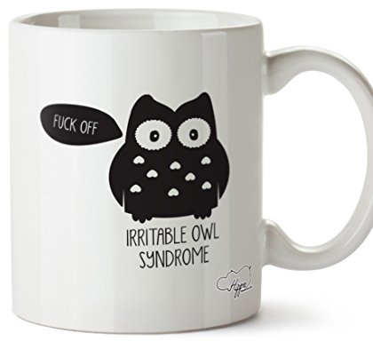 Hippowarehouse Irritable owl Syndrome Printed Mug Cup Ceramic 10oz