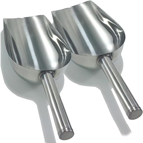 Space Home - 2x Pala para Helados - Set de 2 Palas para Hielo - Cuchara para Helado - Pala Grande para Harina - Palas para Caramelos, Dulces - Pala Hielo Grande - Acero Inoxidable - Set de 2