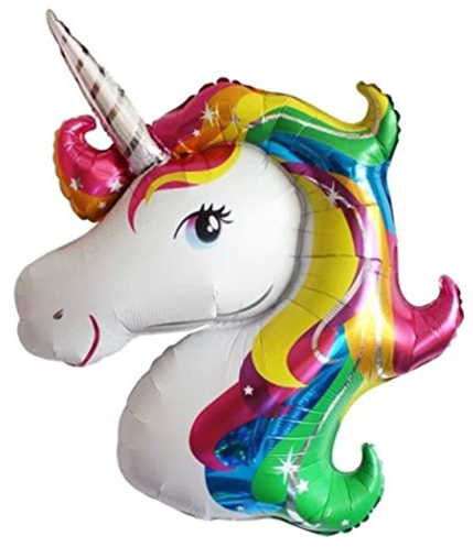 ballonfritz® Einhorn Unicorn Ballon - XXL Regenbogen Riesenballon 90x70x20cm als Geburtstagsgeschenk, Party-Deko oder Überraschung für die Freundin