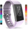 Yousave Compatible Silicone Wristband for Fitbit Charge 3 & 4 - Sport Strap, Small - Lilac