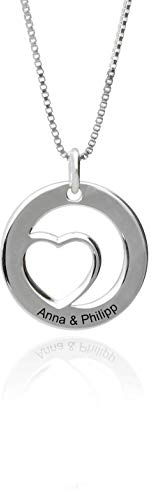 Personalisierte Kette Damenkette mit Gravur 925 Silber - Namenskette personalisiert für die Freundin Ehefrau Mutter oder Tochter
