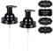 Amolliar Mason Jar Foaming Soap Dispenser Pump - Rustproof Stainless Steel Lid and BPA Free Foam Soap Pump,with Waterproof Labels Stickes - Farmhouse Decor Bathroom Accessories - Black,2-Pack