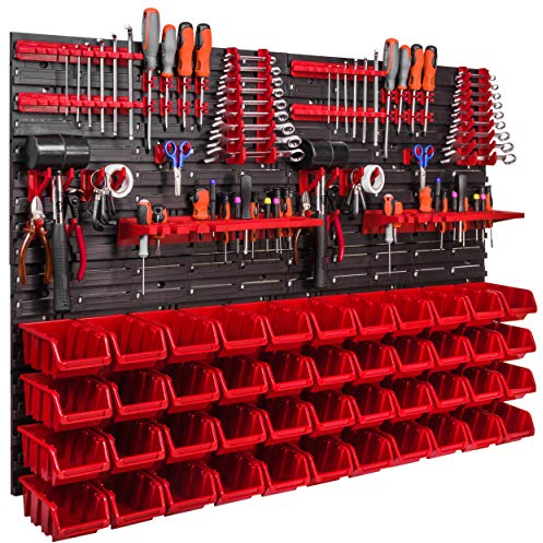 ITBNN600x4-U2020-NP6-R444 Étagère murale, 1152 x 780 mm, système de stockage avec supports à outils, boîtes empilables, de rangement, panneau mural extra solide, rayonnage extensible