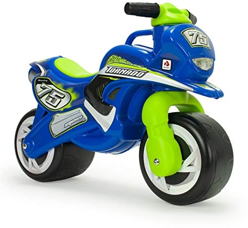 Laufrad Motorrad Kinder ab 18 Monaten Tundra Tornado Blau mit Tragegriff + Breiten Kunststoffrädern + Ergonomisches Design + rutschfeste Dekoration Wasserfest + Stabile Konstruktion | INJUSA