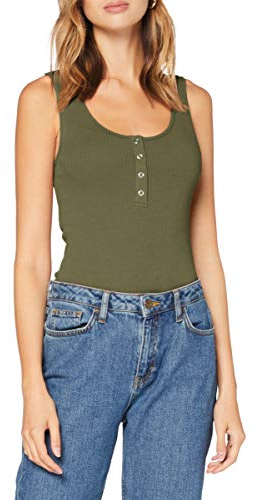 PIECES Pckitte Tank Top Noos BC Camisa Cami, Verde Liquen Prof, S para Mujer